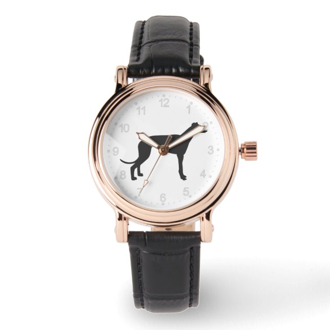 Reloj De Pulsera Silhouette de Greyhound en negro (Anverso)