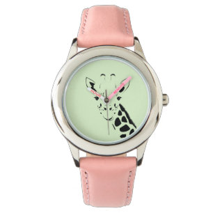 Reloj De Pulsera Silhouette de jirafa cara