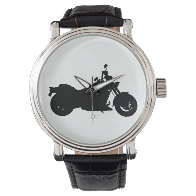 Reloj De Pulsera Silhouette de motocicleta (Anverso)