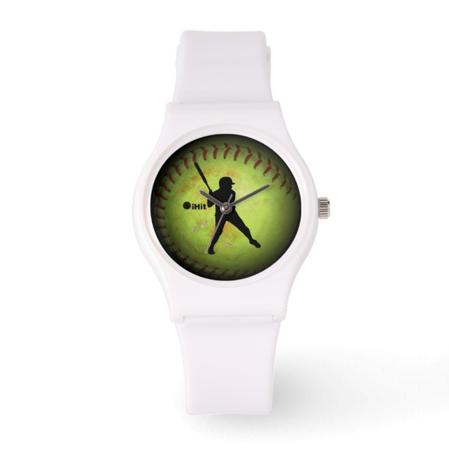 Reloj De Pulsera Silhouette de softball de Hit Fastpitch (Anverso)