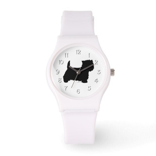 Reloj De Pulsera Silhouette de Standing Westie (Anverso)