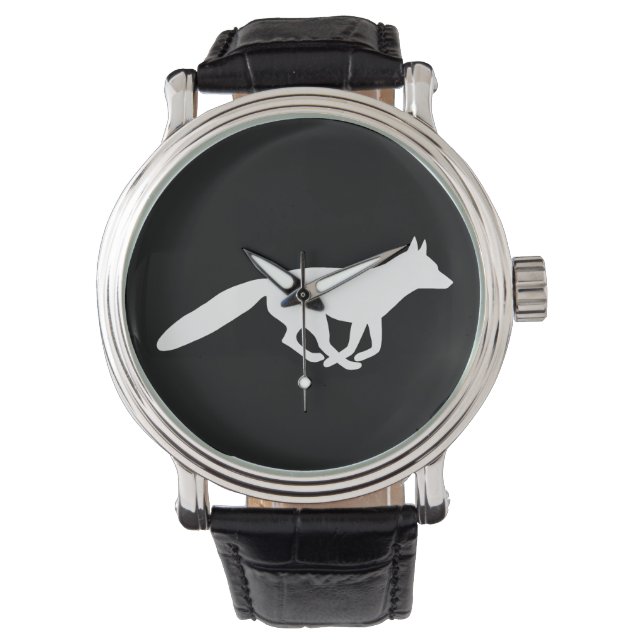 Reloj De Pulsera Silhouette Fox blanca | Fauna silvestre (Anverso)