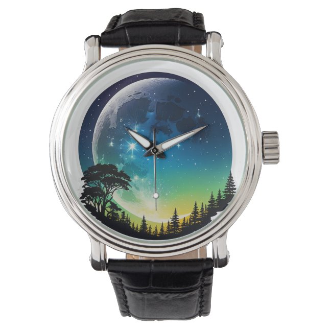 Reloj De Pulsera Silhouette Moon Night (Anverso)