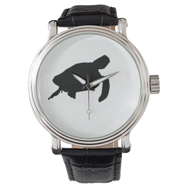 Reloj De Pulsera Silhouette Sea Turtle (Anverso)