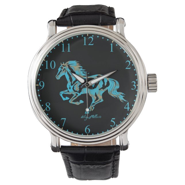 Reloj De Pulsera Silhouette Turquoise Horse (Anverso)