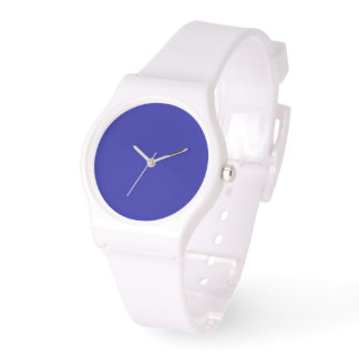 Reloj De Pulsera Silicona blanca de marcado azul cobalto