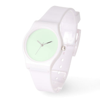 Reloj De Pulsera Silicona blanca de marcado verde de Mint