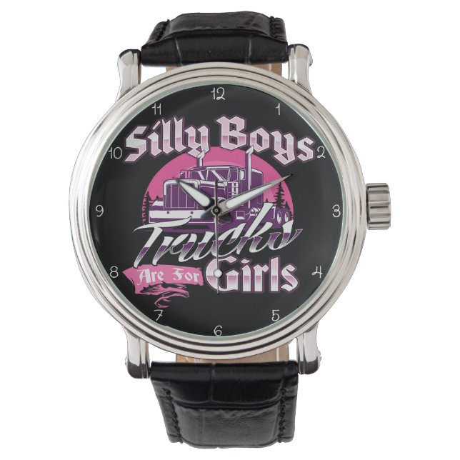 Reloj De Pulsera Silly Boys: Trucks Are For Girls (Anverso)