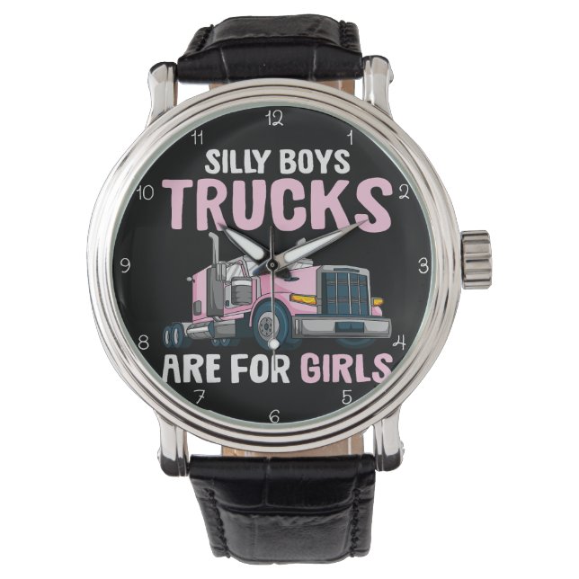 Reloj De Pulsera Silly Boys: Trucks Are For Girls (Anverso)