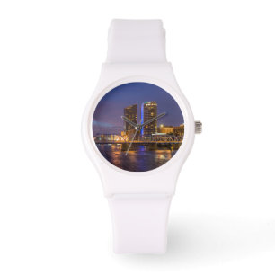 Reloj De Pulsera Silueta al atardecer, en el río Grand