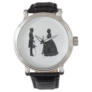 Reloj De Pulsera silueta de abraham lincoln mary todd lincoln
