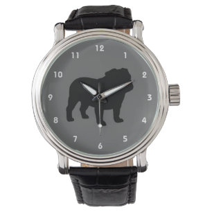 Reloj De Pulsera Silueta de Bulldog Inglés