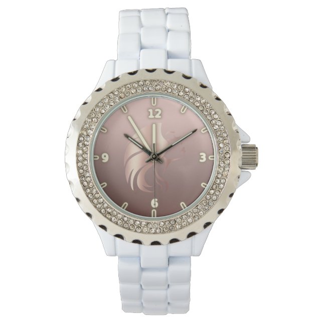Reloj De Pulsera Silueta de cara genial, chica (Anverso)