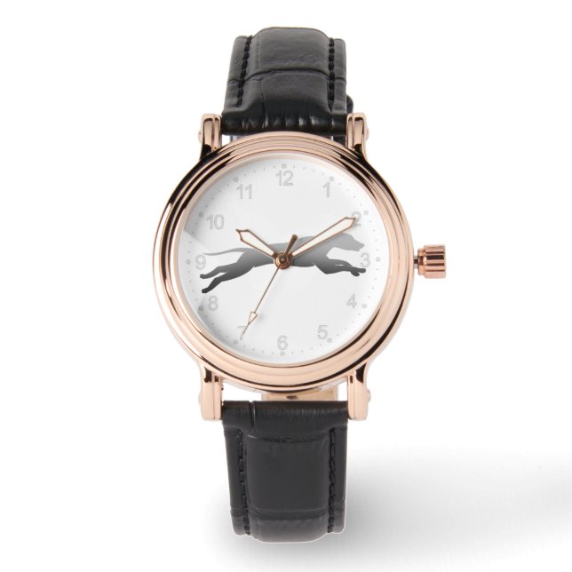 Reloj De Pulsera Silueta de ejecución de Whippet (Anverso)