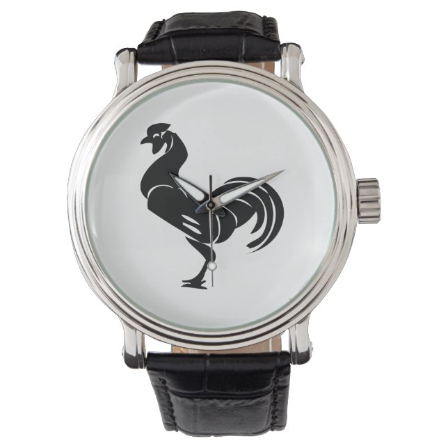 Reloj De Pulsera Silueta de gallo (Anverso)