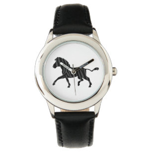 Reloj De Pulsera Silueta de impresión en negro y gris de cebra