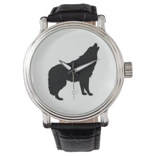 Reloj De Pulsera Silueta de lobo aullador
