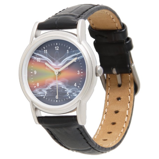 Reloj De Pulsera Silueta de murciélago abstracto (Angular)