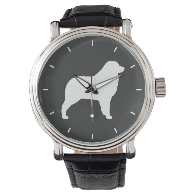 Reloj De Pulsera Silueta de pastor australiano (Anverso)