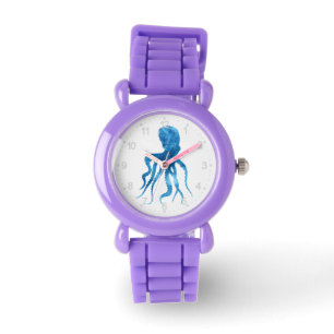 Reloj De Pulsera Silueta de pulpo acuarela