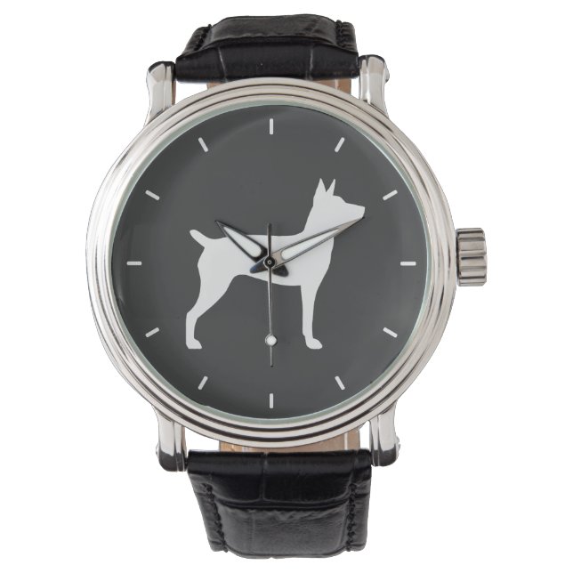 Reloj De Pulsera Silueta de Rat Terrier (Anverso)