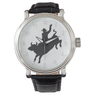 Reloj De Pulsera Silueta de Rodeo Bull Ride