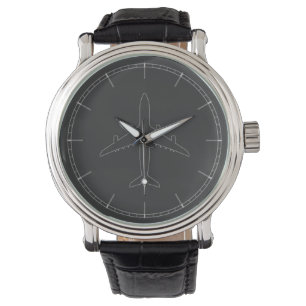 Reloj De Pulsera Silueta del avión de pasajeros del jet
