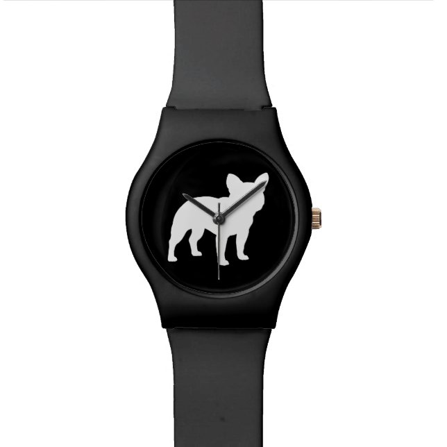Reloj De Pulsera Silueta del bulldog francés (De cerca)
