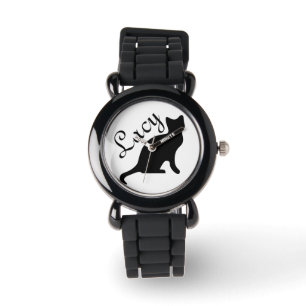 Reloj De Pulsera Silueta del gato negro