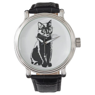 Reloj De Pulsera Silueta del gato negro