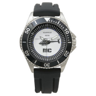 Reloj De Pulsera Silueta del interruptor del helicóptero