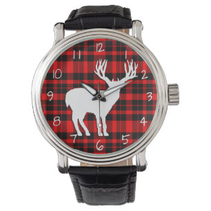 Reloj De Pulsera Silueta del macho de los ciervos en la tela