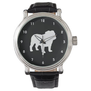 Reloj De Pulsera Silueta inglesa del bulldog