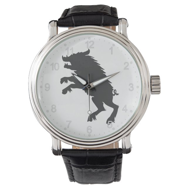 Reloj De Pulsera Silueta medieval de Black Boar (Anverso)