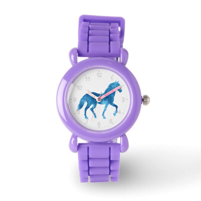 Reloj De Pulsera Silueta Mustang - Elegir color de fondo (Anverso)
