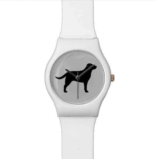 Reloj De Pulsera Silueta negra del labrador retriever (De cerca)