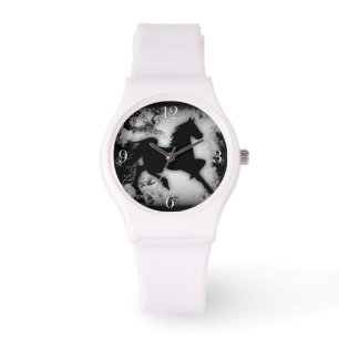 Reloj De Pulsera silueta Prancing del caballo de la