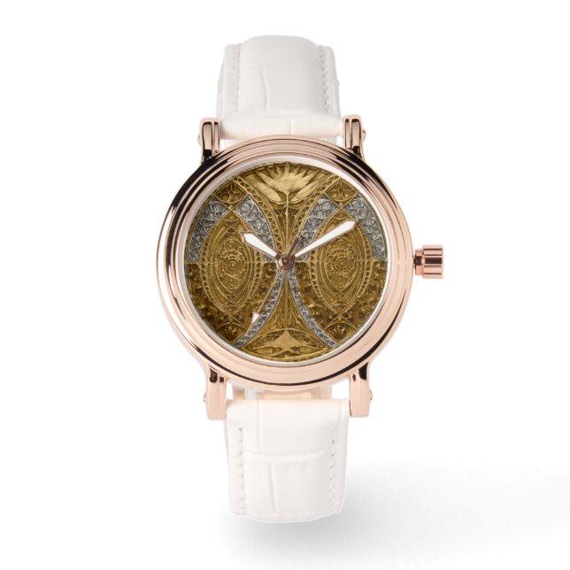 Reloj De Pulsera Silver And Gold Art Deco Pattern (Anverso)
