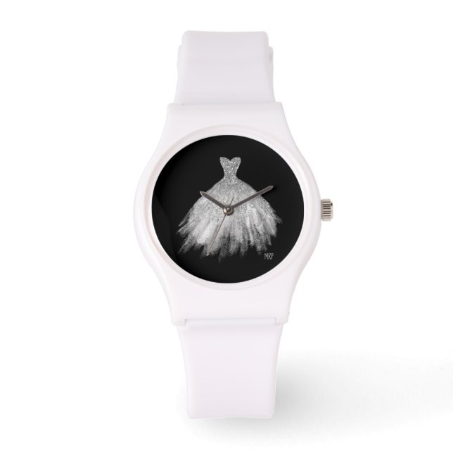 Reloj De Pulsera *~* Silver Glittler * Boda Vestido Boda (Anverso)
