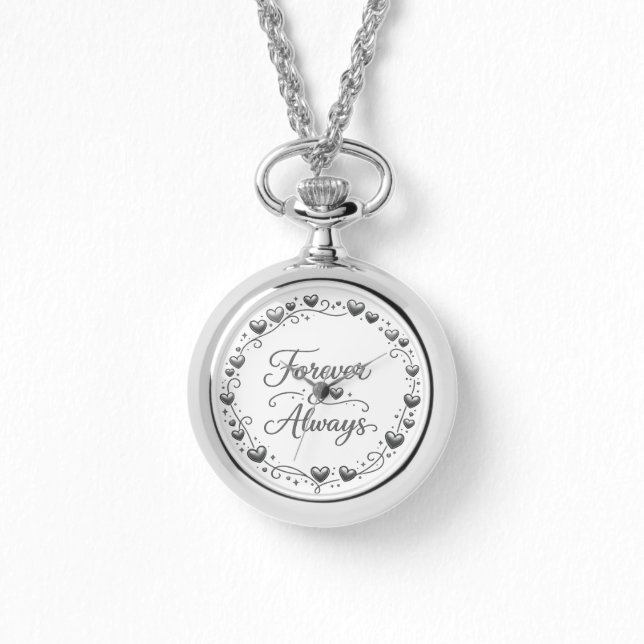 Reloj De Pulsera Silver locket watch "Forever Always" with heart de (Anverso)