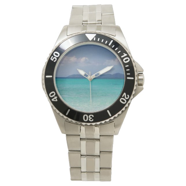 Reloj De Pulsera Silver Watch con escena caribeña (Anverso)