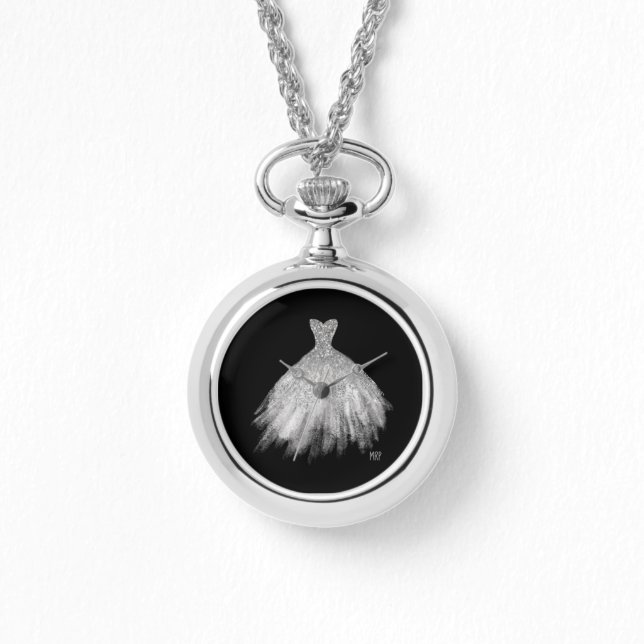 Reloj De Pulsera *~* Silvery Glittler Boda Vestido Boda (Anverso)