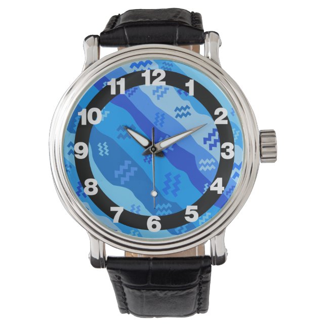 Reloj De Pulsera Símbolo Aquarius Zodiac (Anverso)