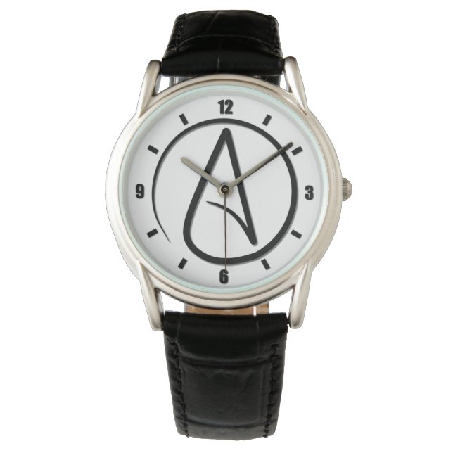 Reloj De Pulsera Símbolo ateo blanco (Anverso)