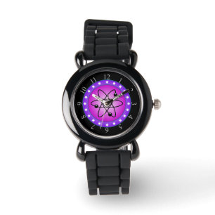 Reloj De Pulsera Símbolo atómico en un fondo rosado