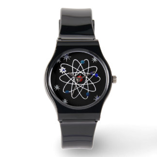 Reloj De Pulsera Símbolo atómico retro 50 Black White Designer Watc