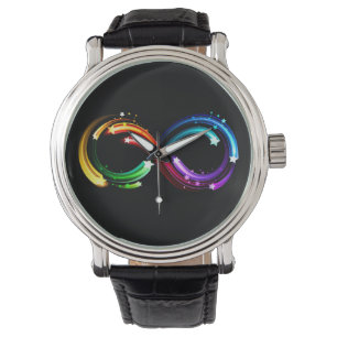 Reloj De Pulsera Símbolo de infinito de cometas de arcoíris