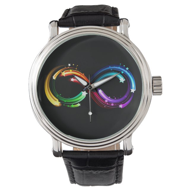 Reloj De Pulsera Símbolo de infinito de cometas de arcoíris (Anverso)