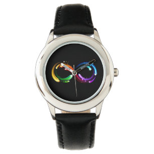 Reloj De Pulsera Símbolo de infinito de cometas de arcoíris