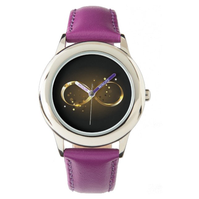 Reloj De Pulsera Símbolo de infinito dorado (Anverso)